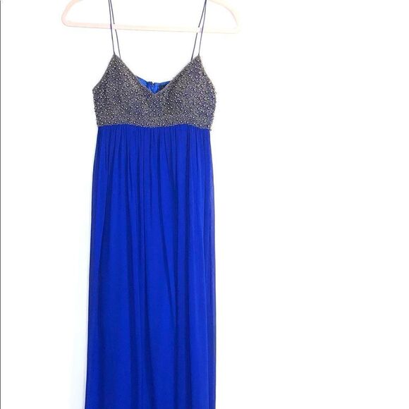 Aidan Mattox Niteline Blue Evening Gown – Beaded Bodice, Size 0 - Picture 9 of 13